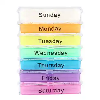 Walmart Medicine Weekly Storage Pill 7 Day Tablet Sorter Box Container Case Organizer PP 2364 offer