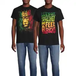 Walmart Humor Men's & Big Men's Let's Get Together & Lion Head Graphic Tees, 2-Pack offer