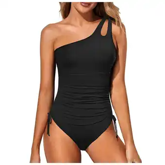 Walmart One Shoulder Keyhole Full Coverage One-Piece Swimsuit (Women's) offer