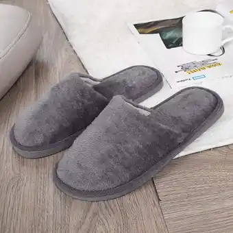 Walmart Men Warm Home Plush Soft Slippers Indoors Anti-slip Winter Floor Bedroom Shoes offer