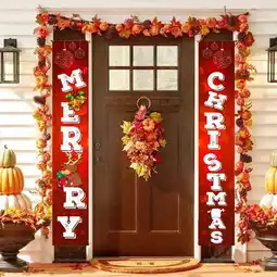 Walmart KIHOUT Propormotion Christmas Decoration Curtain Decoration Couplets Hanging Flags offer