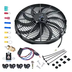 Walmart 12 Inch Universal Slim Fan Push Pull Electric Radiator Cooling Fan 12V 80W Mount Kit offer