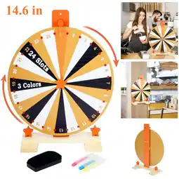 Walmart Gomok Wooden Spinning Prize Wheel, 24 Slots Tabletop Roulette Spinner Set, 14.6'' offer