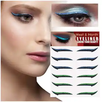 Walmart Eyeliner Sticker Reusable Eyeliner Stickers Reusable Eyeliner Sticke You Can Get 6pair/12pc Green offer