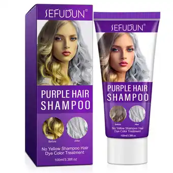 Walmart End-of-year savings Purple Shampoo Hair 100ml, Let Hair Gray To Grandma Gray Soft Nourish Dry Hair offer