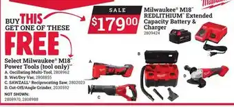 Ace Hardware Milwaukee M18 REDLITHIUM Extended Capacity Battery & Charger offer