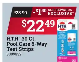 Ace Hardware HTH 30 Ct. Pool Care 6-Way Test Strips offer