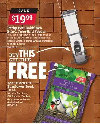 Ace Hardware Perky Pet Goldfinch 2-In-1 Tube Bird Feeder offer