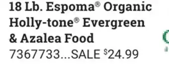 Ace Hardware 18 Lb. Espoma Organic Holly-tone Evergreen & Azalea Food offer