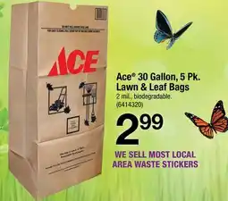 Ace Hardware Ace 30 Gallon, 5 Pk. Lawn & Leaf Bags offer