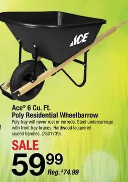 Ace Hardware Ace 6 Cu. Ft. Poly Residential Wheelbarrow offer