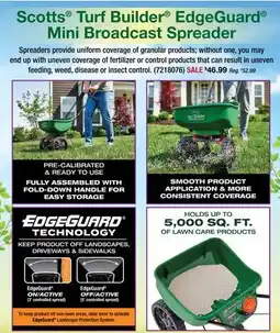 Ace Hardware Scotts Turf Builder EdgeGuard Mini Broadcast Spreader offer