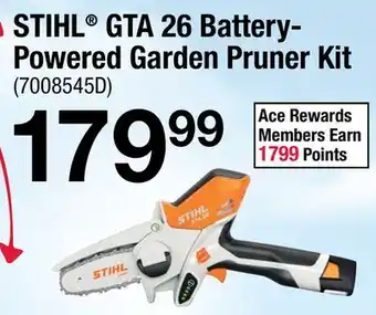 Ace Hardware STIHL GTA 26 Battery- Powered Garden Pruner Kit offer