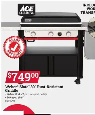 Ace Hardware Weber Slate 30 Rust-Resistant Griddle offer