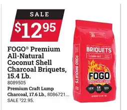 Ace Hardware FOGO Premium All‑Natural Coconut Shell Charcoal Briquets, 15.4 Lb offer