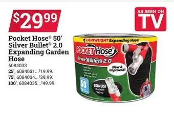 Ace Hardware Pocket Hose 50' Silver Bullet 2.0 Expanding Garden Hose offer