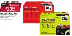 Ace Hardware Iron-Hold Heavy Duty Contractor Trash Bags offer