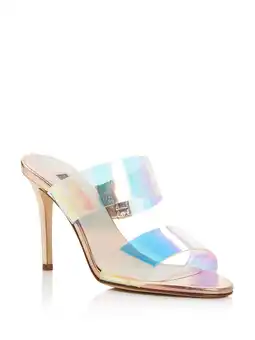 Walmart SJP Womens Pink Iridescent Padded Metallic Fling Almond Toe Stiletto Slide Sandals 36.5 offer