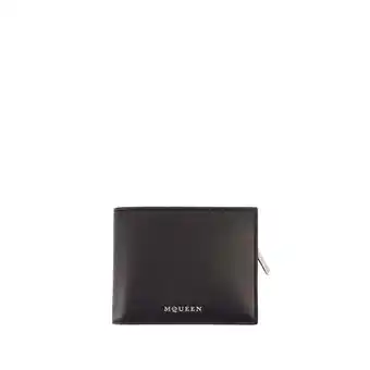 Walmart Alexander Mcqueen Male Black Calfskin Wallet Black offer