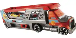 Walmart Hot Wheels City Blastin' Rig Hauler & 3 Toy Cars in 1:64 Scale, Launcher & Storage (4 Vehicles) offer