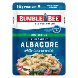 Walmart Bumble Bee Low Sodium Albacore Tuna in Water 2.5oz Pouch EA offer