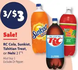 Family Dollar RC Cola, Sunkist, Tahitian Treat, or Nehi offer