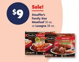 Family Dollar Stouffer's Family Size Meatloaf 33 oz. or Lasagna 38 oz offer