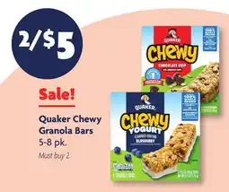 Family Dollar Quaker Chewy Granola Bars offer