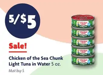 Family Dollar Chicken of the Sea Chunk Light Tuna in Water offer