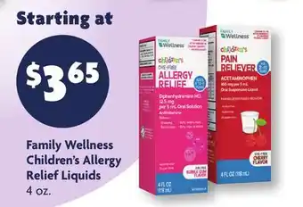 Family Dollar Family Wellness Children's Allergy Relief Liquids offer