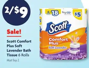 Family Dollar Scott Comfort Plus Soft Lavender Bath Tissue offer