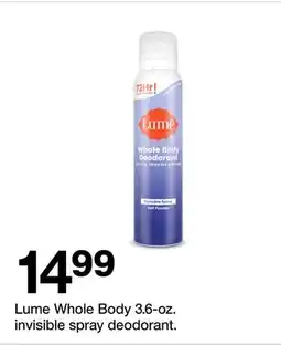 Target Lume Whole Body 3.6-oz. invisible spray deodorant offer