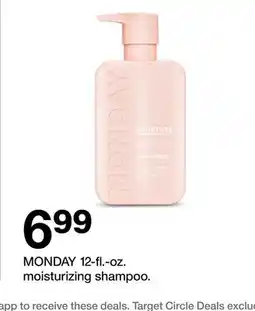 Target MONDAY 12-fl.-oz. moisturizing shampoo offer