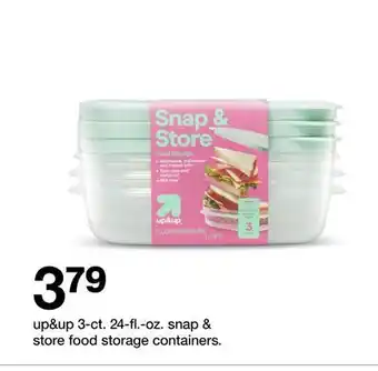 Target up&up 3-ct. 24-fl.-oz. snap & store food storage containers offer