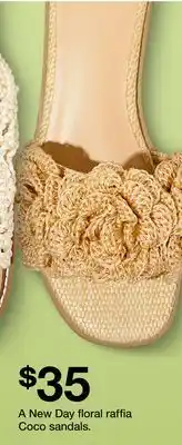 Target A New Day floral raffia Coco sandals offer