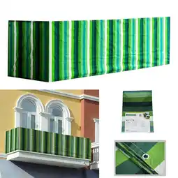 Walmart Topchances Balcony Privacy Screen, Green Stripes, 90 x 500 cm, 400D Oxford Fabric, Waterproof offer