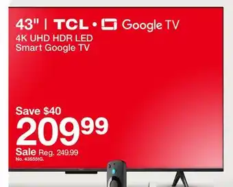 Target 4K UHD HDR LED Smart Google TV offer