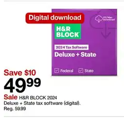 Target H&R BLOCK 2024 Deluxe + State tax software (digital) offer