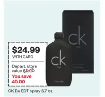 CVS CK Be EDT spray 6.7 oz offer