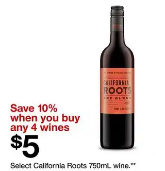 Target Select California Roots 750mL wine offer