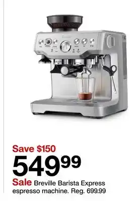 Target Breville Barista Express espresso machine offer