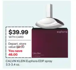 CVS CALVIN KLEIN Euphora EDP spray 3.3-3.4 oz offer