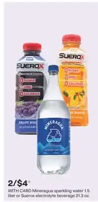 CVS Mineragua sparkling water 1.5 liter or Suerox electrolyte beverage 21.3 oz offer