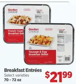 Gordon Food Services Breakfast Entrées offer