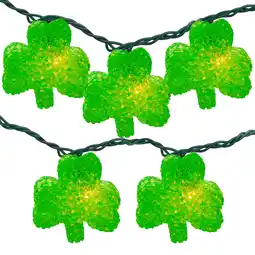 Walmart Northlight 10 Green Irish Shamrock St Patrick's Day String Lights - 7.25ft Green Wire offer