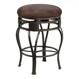 Walmart Hillsdale Furniture Montello 26 Metal Upholstered Backless Counter Height Swivel Stool, Old Steel offer