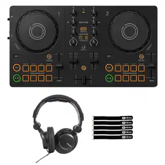 Walmart AlphaTheta DDJ-FLX2 Compact 2-Channel DJ Controller with Headphones Package offer