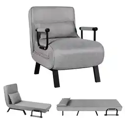 Walmart LAZZO MDF & Pine 73.2'' x 23'' x 10.8'' Futon Powder Coated Steel Frame Adjustable Backrest, Gray offer