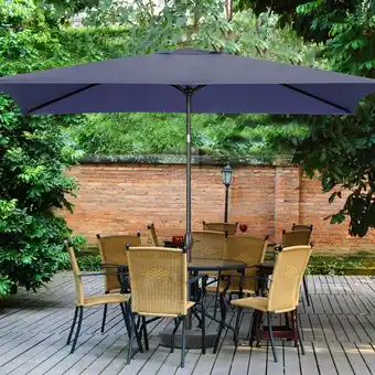 Walmart Autlaycil Rectangular Umbrella 10x6.5ft Rectangle Patio Umbrella W/ Tilt and Crank, Navy Blue offer