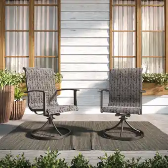 Walmart Grand Patio Outdoor Swivel Dining Arm Chairs - Set of 2, Metal Frame for Garden Backyard, Black/Gray offer